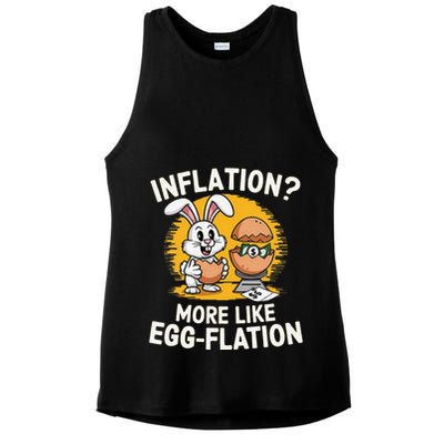 Inflation More Like Eggflation Funny Easter Eggs Humor Ladies PosiCharge Tri-Blend Wicking Tank
