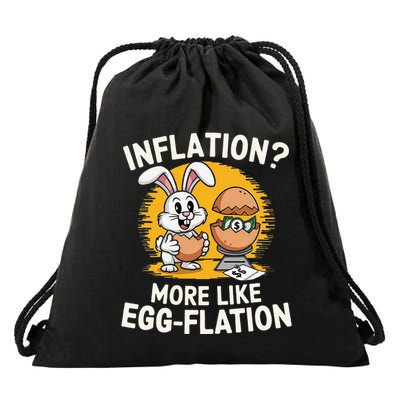 Inflation More Like Eggflation Funny Easter Eggs Humor Drawstring Bag