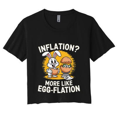 Inflation More Like Eggflation Funny Easter Eggs Humor Crop Top