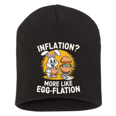 Inflation More Like Eggflation Funny Easter Eggs Humor Short Acrylic Beanie