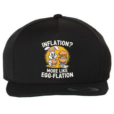 Inflation More Like Eggflation Funny Easter Eggs Humor Wool Snapback Cap