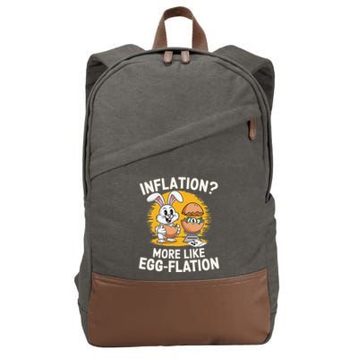 Inflation More Like Eggflation Funny Easter Eggs Humor Cotton Canvas Backpack
