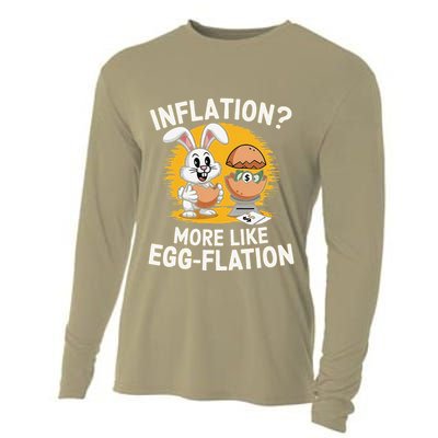 Inflation More Like Eggflation Funny Easter Eggs Humor Cooling Performance Long Sleeve Crew
