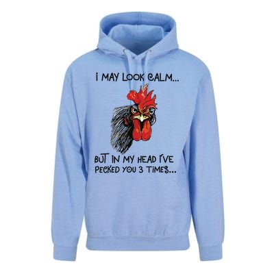 I May Look Calm Chicken Funny Rooster Tee Unisex Surf Hoodie