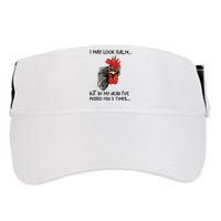 I May Look Calm Chicken Funny Rooster Tee Adult Drive Performance Visor