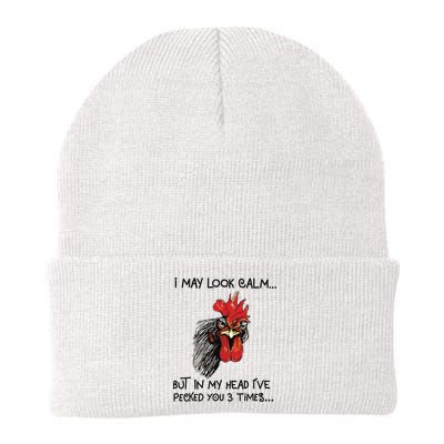 I May Look Calm Chicken Funny Rooster Tee Beanie