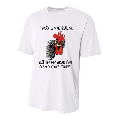 I May Look Calm Chicken Funny Rooster Tee Youth Performance Sprint T-Shirt