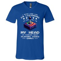 I Might Look Like IM Listening To You Video Games Gamer Meaningful Gift V-Neck T-Shirt