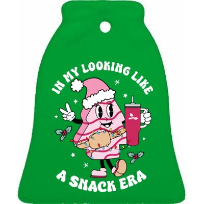 In My Looking Like A Snack Funny Christmas Tree Cakes Ceramic Bell Ornament