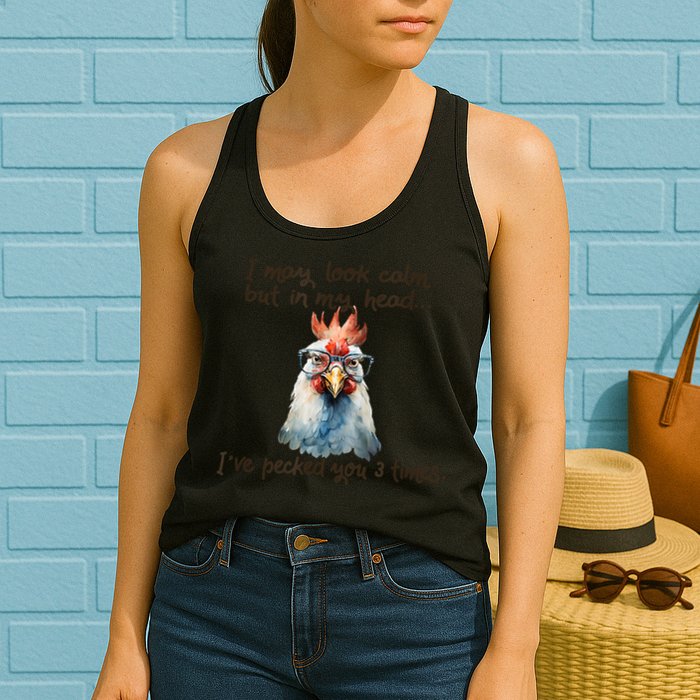 I May Look Calm But In My Head Ive Pecked You 3 Times Womens Tank Top