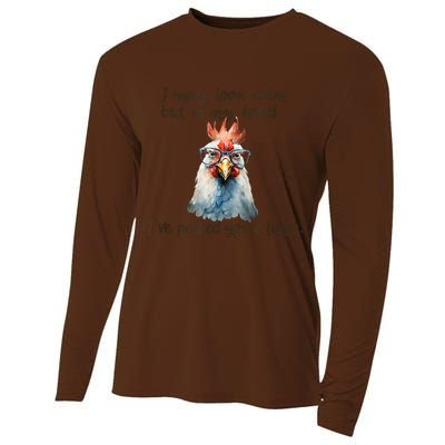 I May Look Calm But In My Head Ive Pecked You 3 Times Cooling Performance Long Sleeve Crew