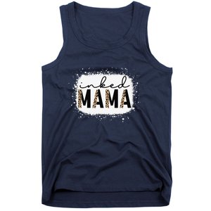 Inked Mama Leopard Tattoo Mom Funny Mother's Day Bleached Tank Top