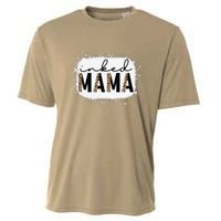 Inked Mama Leopard Tattoo Mom Funny Mother's Day Bleached Cooling Performance Crew T-Shirt