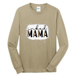 Inked Mama Leopard Tattoo Mom Funny Mother's Day Bleached Tall Long Sleeve T-Shirt