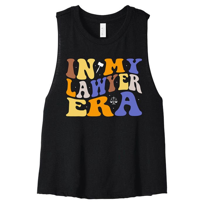 In My Lawyer Era Lawyer Law Attorney Law Student Women's Racerback Cropped Tank