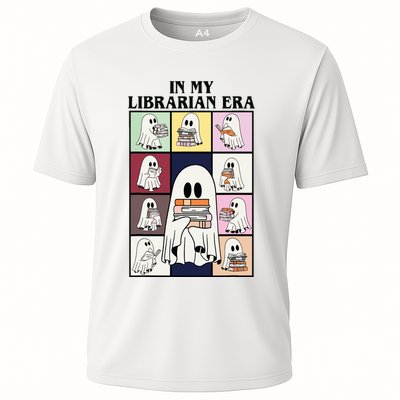 In My Librarian Era Funny Ghost Read Books In Halloween Day Cooling Performance Crew T-Shirt