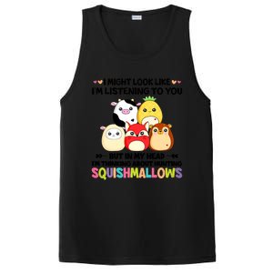 I Might Look Like I'm Thinking About Hunting Squishmallows Cute Gift Idea PosiCharge Competitor Tank