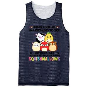 I Might Look Like I'm Thinking About Hunting Squishmallows Cute Gift Idea Mesh Reversible Basketball Jersey Tank