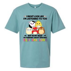 I Might Look Like I'm Thinking About Hunting Squishmallows Cute Gift Idea Sueded Cloud Jersey T-Shirt