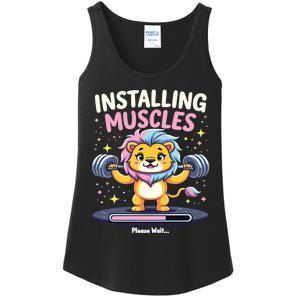 Installing Muscles Lion Lion Strength Training Workout Fitne Ladies Essential Tank