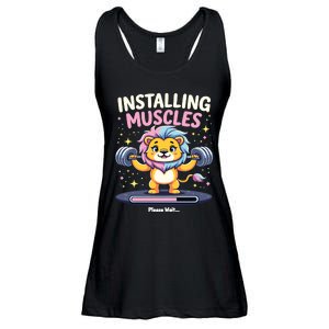 Installing Muscles Lion Lion Strength Training Workout Fitne Ladies Essential Flowy Tank