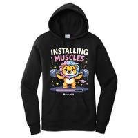 Installing Muscles Lion Lion Strength Training Workout Fitne Women's Pullover Hoodie