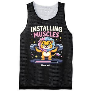 Installing Muscles Lion Lion Strength Training Workout Fitne Mesh Reversible Basketball Jersey Tank