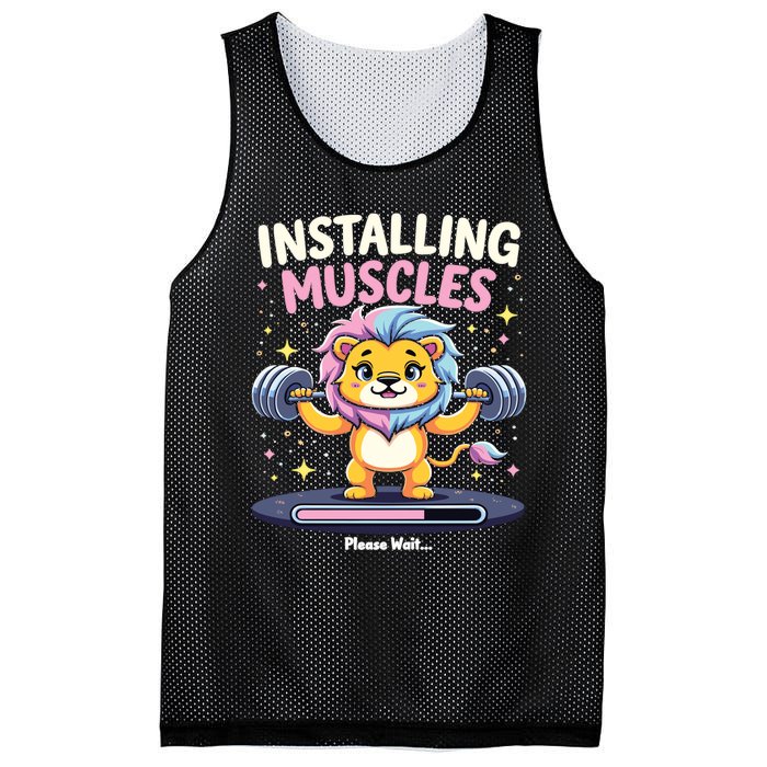 Installing Muscles Lion Lion Strength Training Workout Fitne Mesh Reversible Basketball Jersey Tank