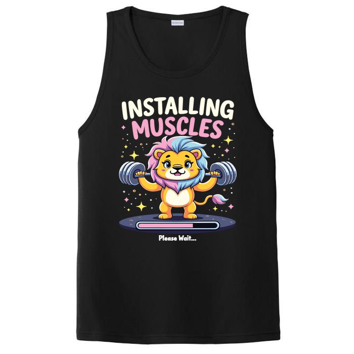 Installing Muscles Lion Lion Strength Training Workout Fitne PosiCharge Competitor Tank