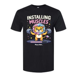 Installing Muscles Lion Lion Strength Training Workout Fitne Softstyle CVC T-Shirt