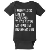 I Might Look Like I'm Listening Riding My Bike Cycling Baby Bodysuit