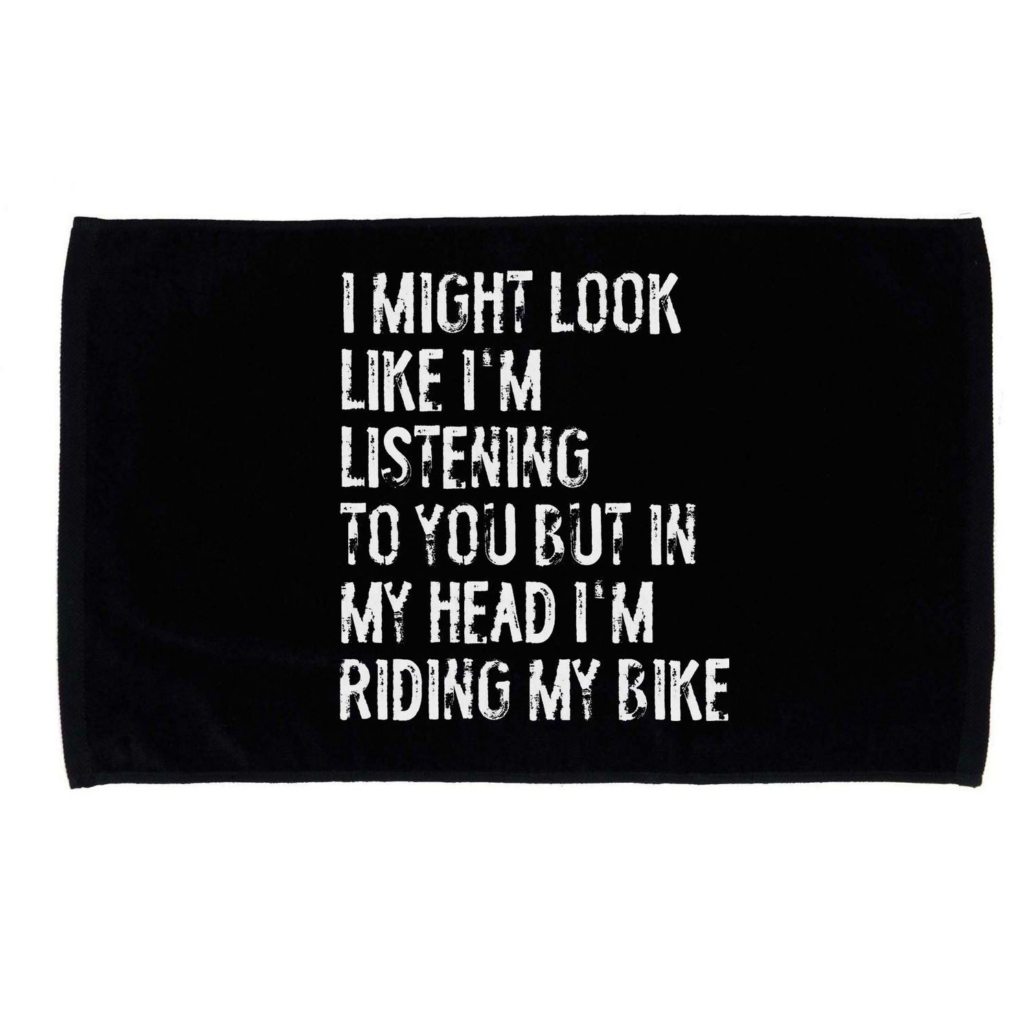 I Might Look Like I'm Listening Riding My Bike Cycling Microfiber Hand Towel