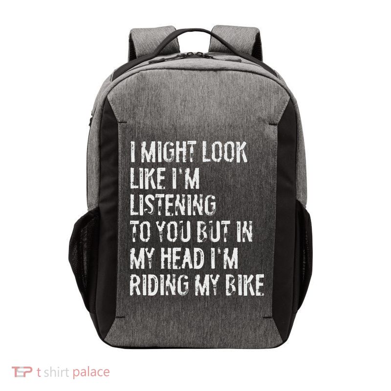 I Might Look Like I'm Listening Riding My Bike Cycling Vector Backpack