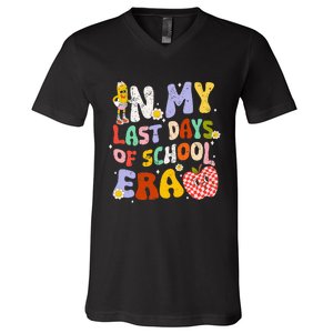 In My Last Day Of School Era Teacher V-Neck T-Shirt