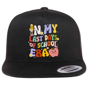 In My Last Day Of School Era Teacher Flat Bill Trucker Hat