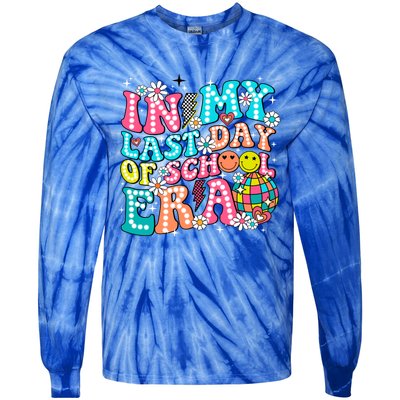 In My Last Day Of School Era Groovy Retro Graduate Funny Funny Gift Tie-Dye Long Sleeve Shirt