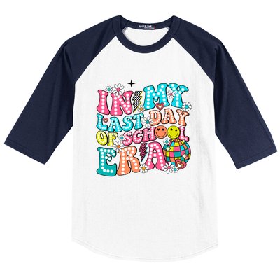 In My Last Day Of School Era Groovy Retro Graduate Funny Funny Gift Baseball Sleeve Shirt