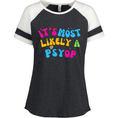 It’s Most Likely A Psyop for your Friends and Family  Enza Ladies Jersey Colorblock Tee