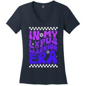 In My Lupus Warrior Era Purple Ribbon Lupus Awareness Women's V-Neck T-Shirt