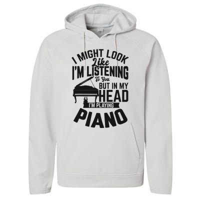 I Might Look Like Im Listening To You Funny Piano Music Performance Fleece Hoodie