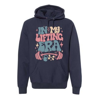 In My Lifting Era Groovy Gym Weight (On Back) Premium Hoodie