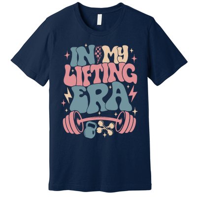 In My Lifting Era Groovy Gym Weight (On Back) Premium T-Shirt