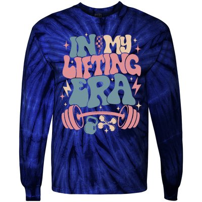 In My Lifting Era Groovy Gym Weight (On Back) Tie-Dye Long Sleeve Shirt