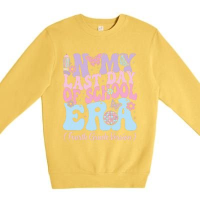 In My Last Day Of School Era Fourth 4th Grade Teacher Premium Crewneck Sweatshirt