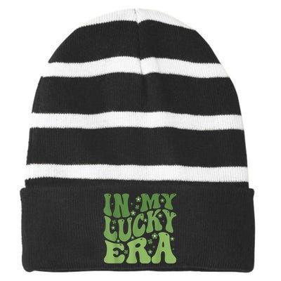 In My Lucky Era St PatrickS Day Striped Beanie with Solid Band