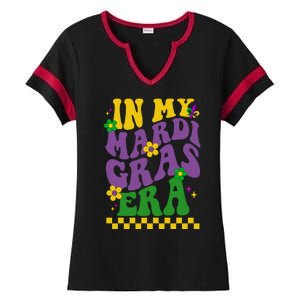 In My Mardi Gras Era Festive Party Ladies Halftime Notch Neck Tee