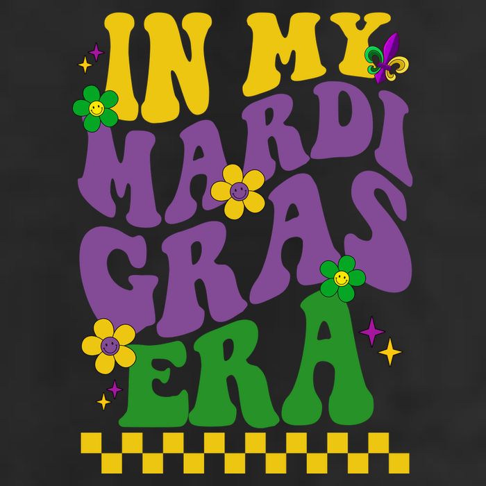 In My Mardi Gras Era Festive Party 7 Panel Mesh Trucker Snapback Hat