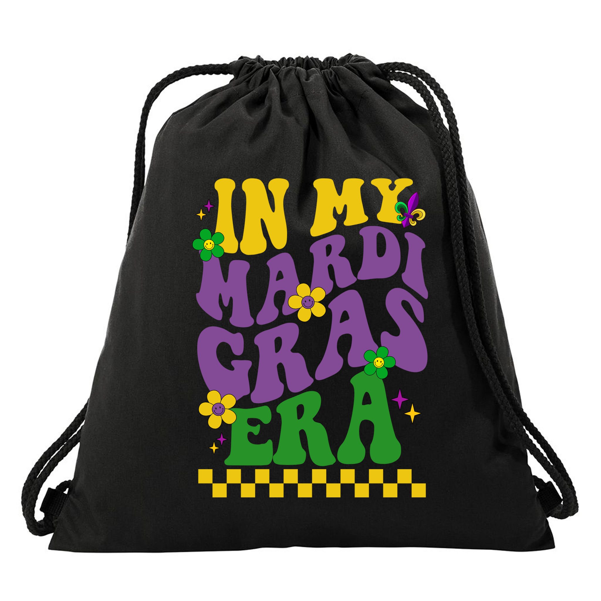 In My Mardi Gras Era Festive Party Drawstring Bag