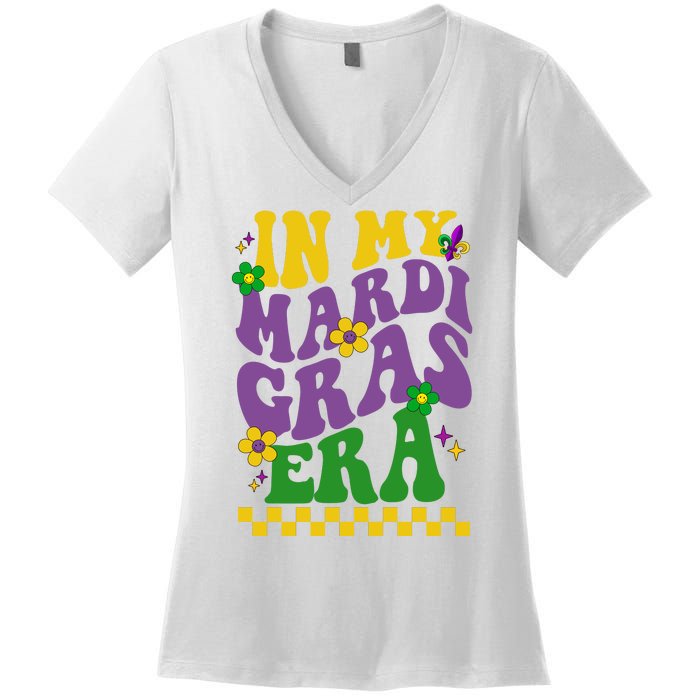 In My Mardi Gras Era Festive Party Women's V-Neck T-Shirt