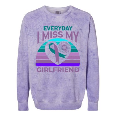 I Miss My Friend Heart Suicide Awareness Friend Gift Cute Gift Colorblast Crewneck Sweatshirt